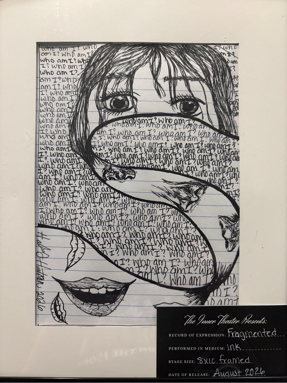 Black & White 'Fragmented' Ink Art